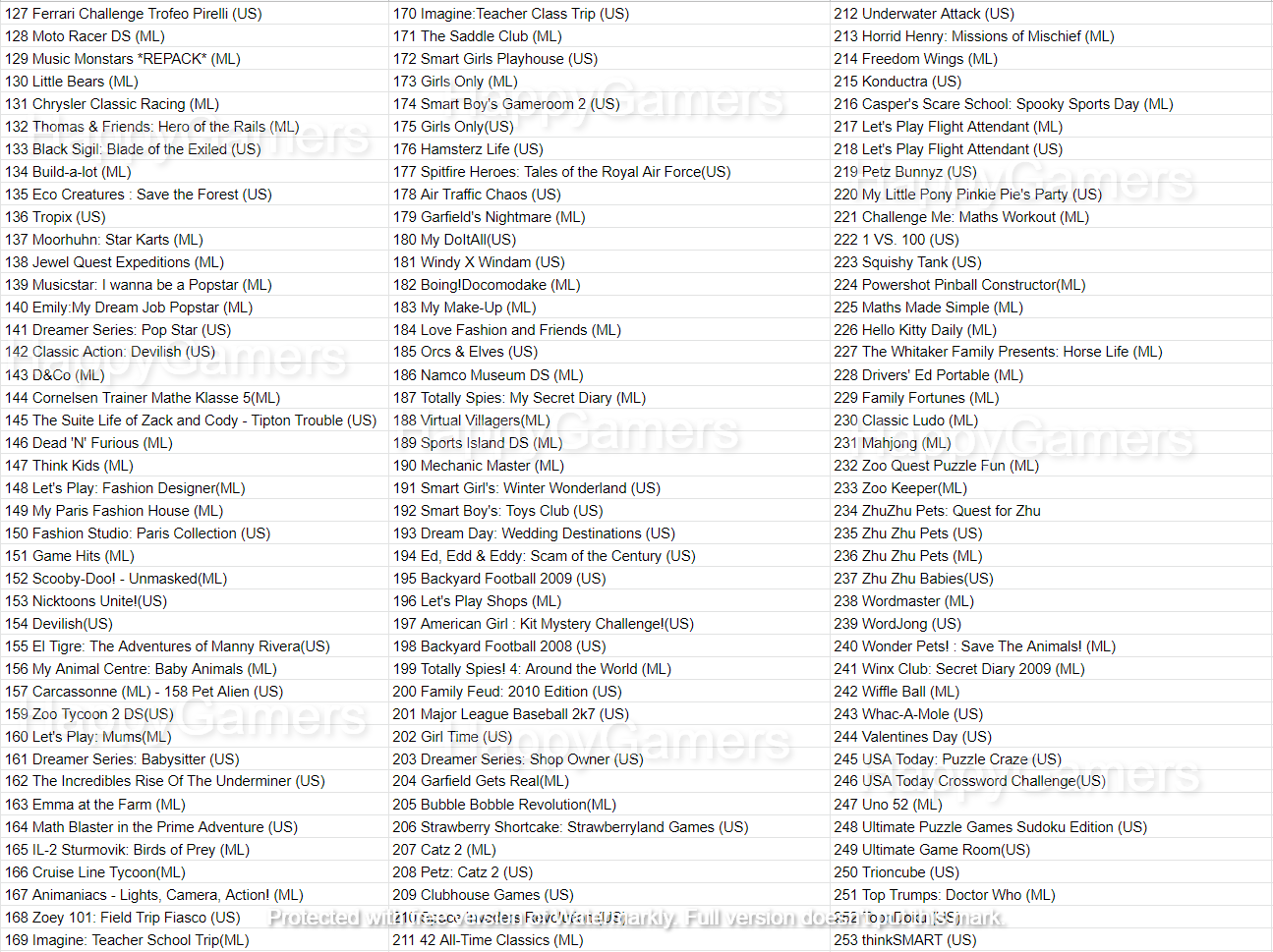 nintendo ds 500 in 1 cartridge